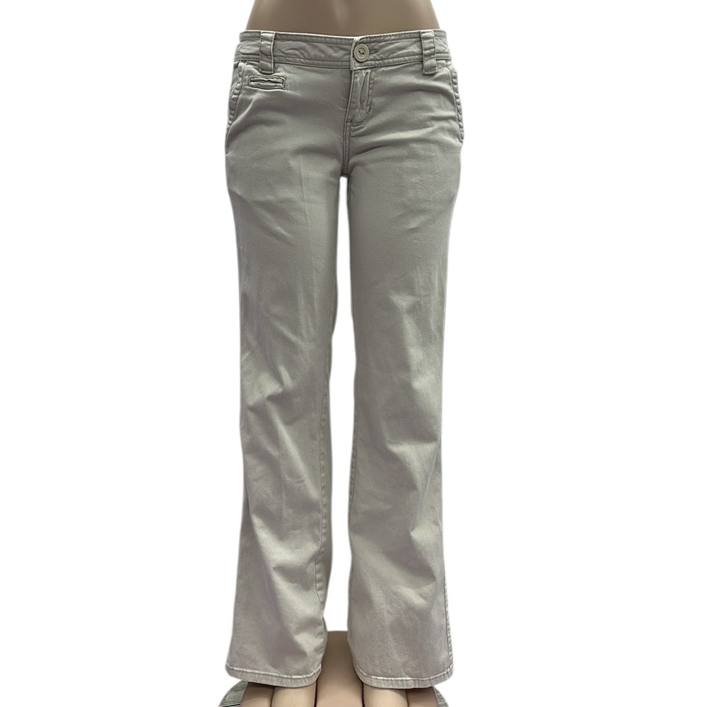 Aeropostale Cream Khaki Chino Bootcut Pants Juniors 7/8 Long